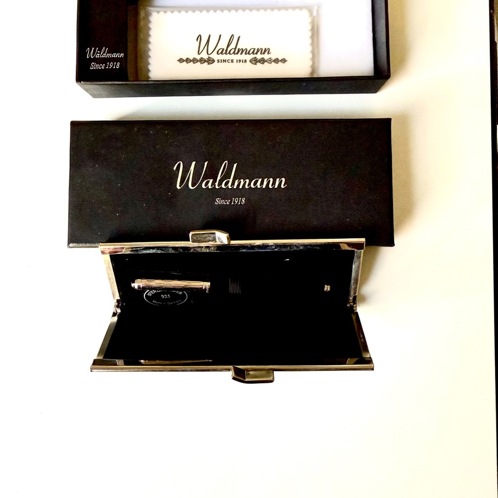 Vintage Waldmann Germany 925 sterling silver pen with case BRAND NEW IN BOX